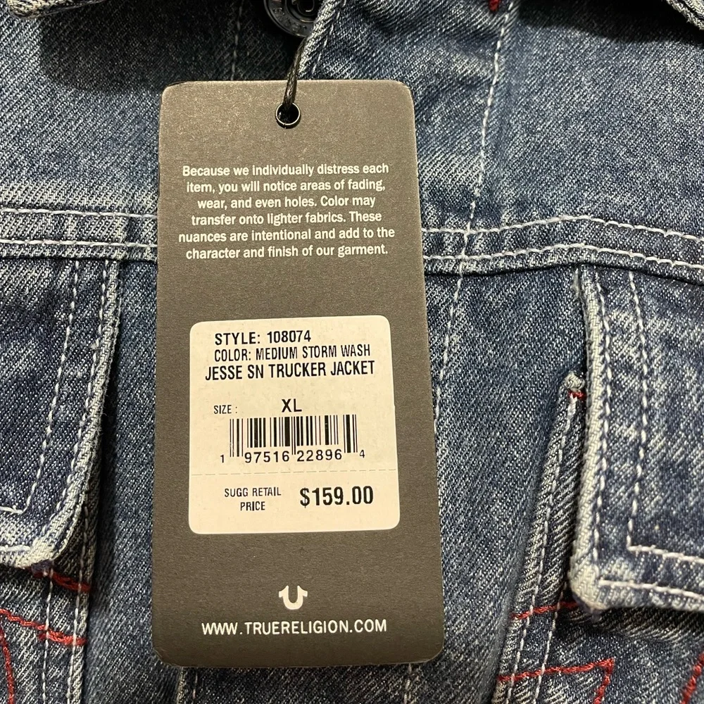 True Religion Denim Trucker Jacket. New with Tags. Men’s XL